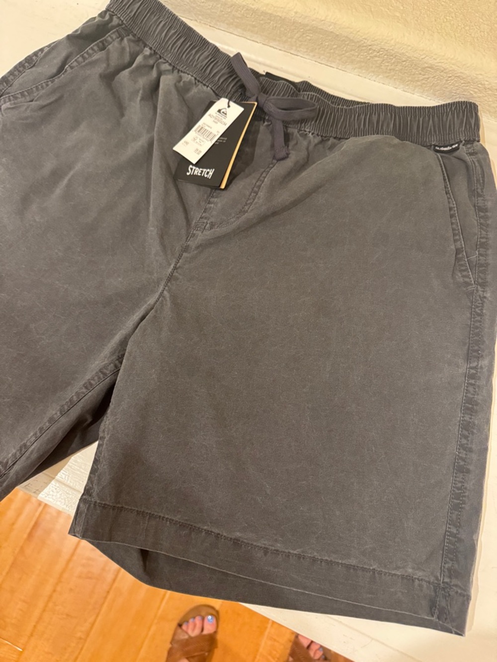 Quiksilver Men's Gray Stretch Flat-Front Shorts